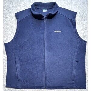 Columbia Mens Steens Mountain Fleece Vest Navy Blue Full Zip Jacket AM1535